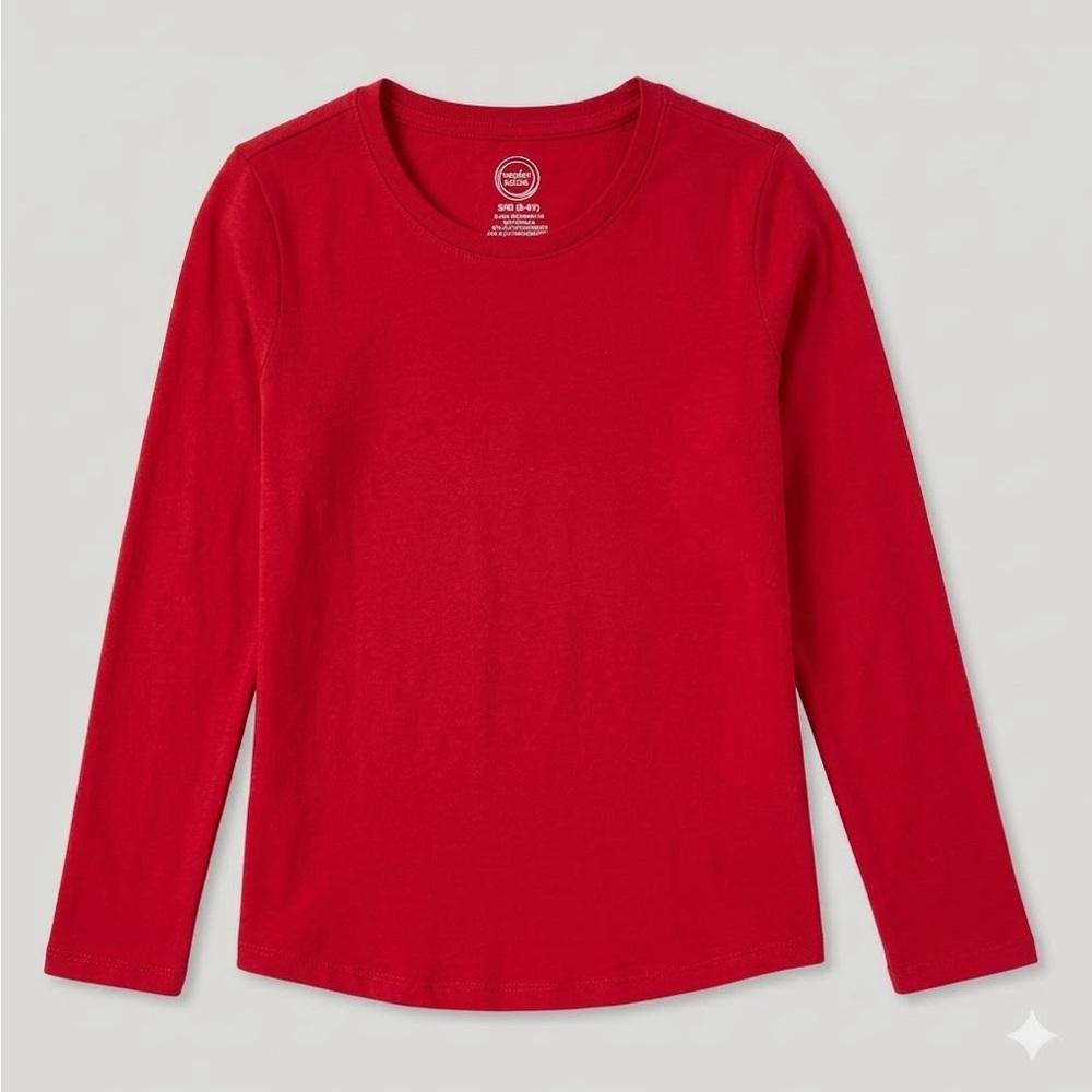 Kids Wonder Nation Long Sleeve Crewneck Top - Red